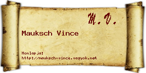 Mauksch Vince névjegykártya